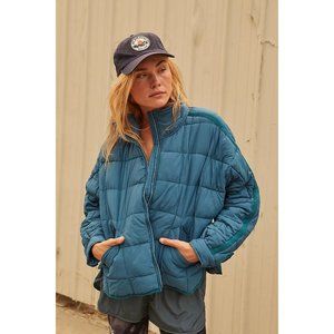 Free People Blue Pippa Packable Puffer Jacket - Medium - Coastline blue